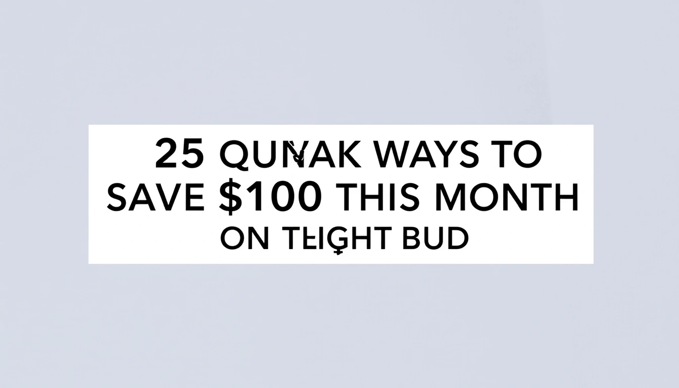 25 quick ways to save $100 this month on a tight budget