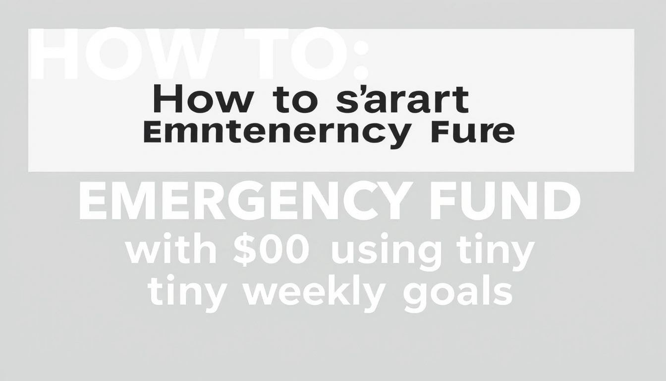 How to start an emergency fund with $0 using tiny weekly goals How to start an emergency fund with $0 using tiny weekly goals