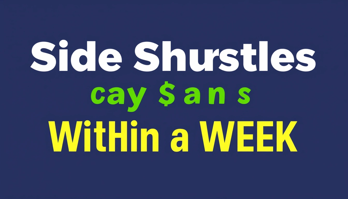 Side hustles that can pay within a week for urgent savings